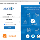 Aryson Hotmail Backup Extractor screenshot