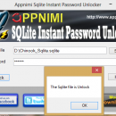 Appnimi SQLite Instant Password Unlocker screenshot
