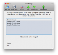 Doc Merge for Mac OS X screenshot